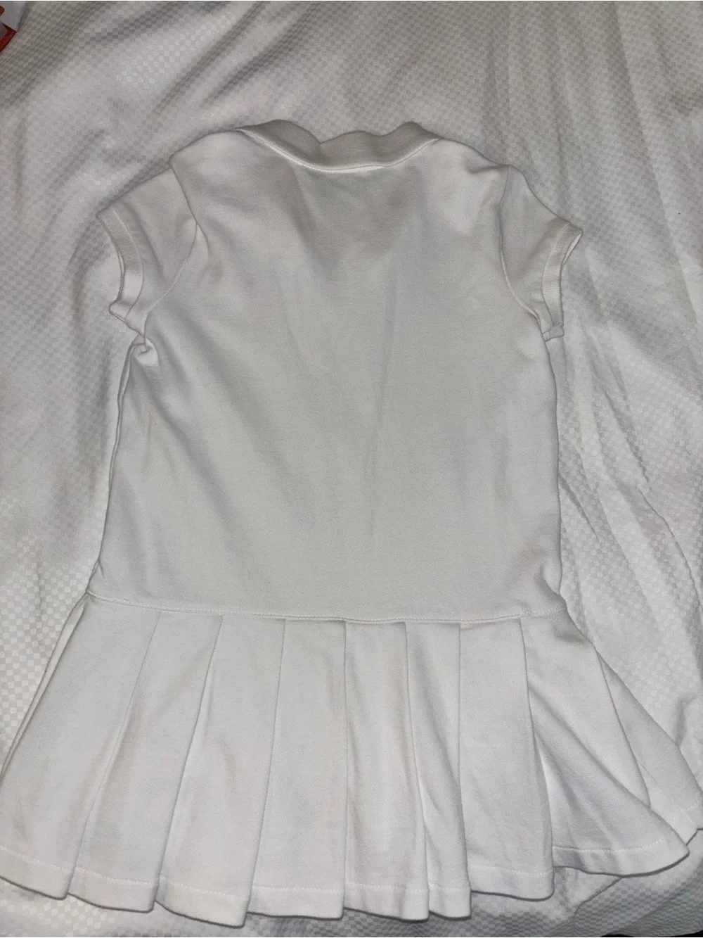 Polo Ralph Lauren Girls White Cotton Pleated Tennis Polo Dress Pink Pony 3T